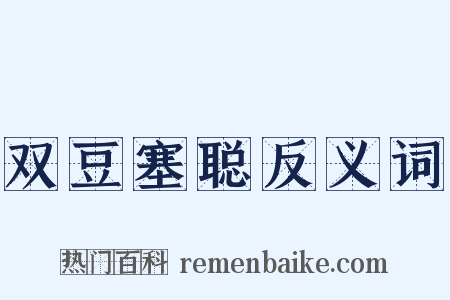 双豆塞聪反义词是什么意思的图片